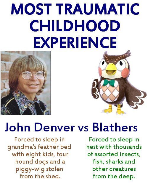 john denver vs blathers the owl